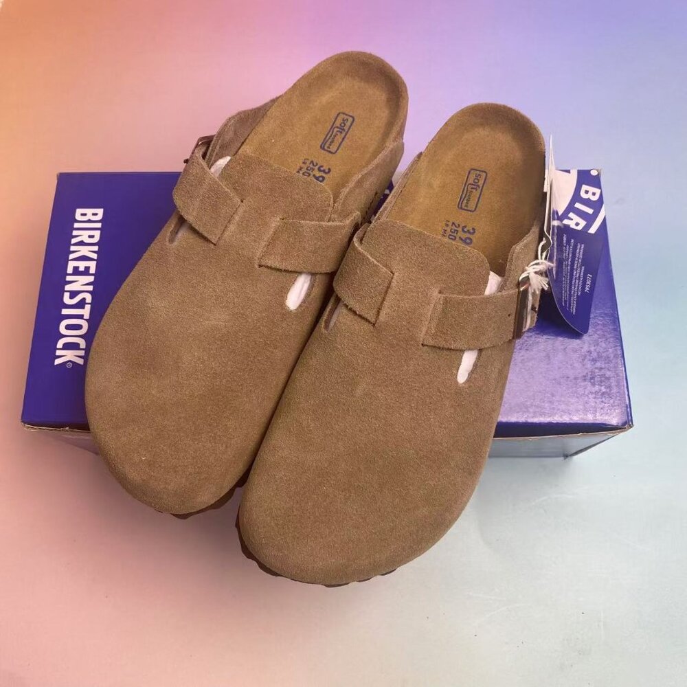 Birkenstock Boston Soft Footbed Sandals: Adjustable Suede Comfort (Narrow Fit)